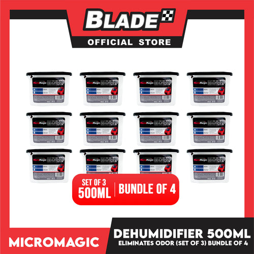 12pcs Micromagic Dehumidifier 500ml- Eliminates Musty Odor, Suitable for your car & closets