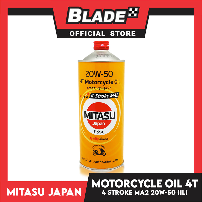Mitasu Motorcycle Oil 20W-50 4TAPI SL/ JASO MA2 MJ945 1L for Motorcycle Engine