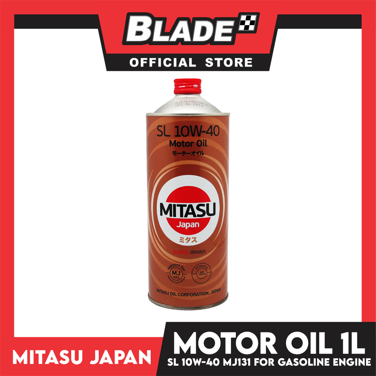 Mitasu MJ131 Motor Oil SL 10W-40 JASO MA 1L for Gasoline Engine
