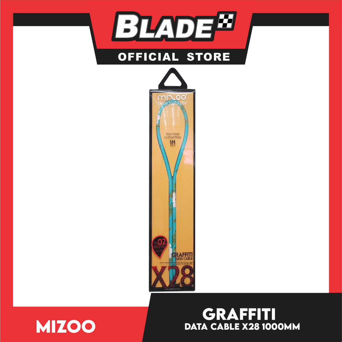 Mizoo Data Cable X28 Micro USB Graffiti  Fast Charging 1000mm for Android. Samsung, Huawei, Xiaomi, Oppo. Also compatible to other various digital devices.