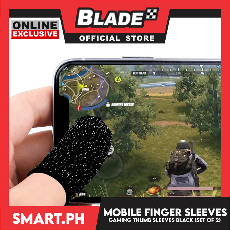 2pcs Gaming Finger Sleeves for Mobile Gaming (Black)
