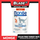 Monge Monoprotein Pate Wet Cat Food In Pouch For Adult, Grain Free 85g (Pate Tacchino, Turkey)