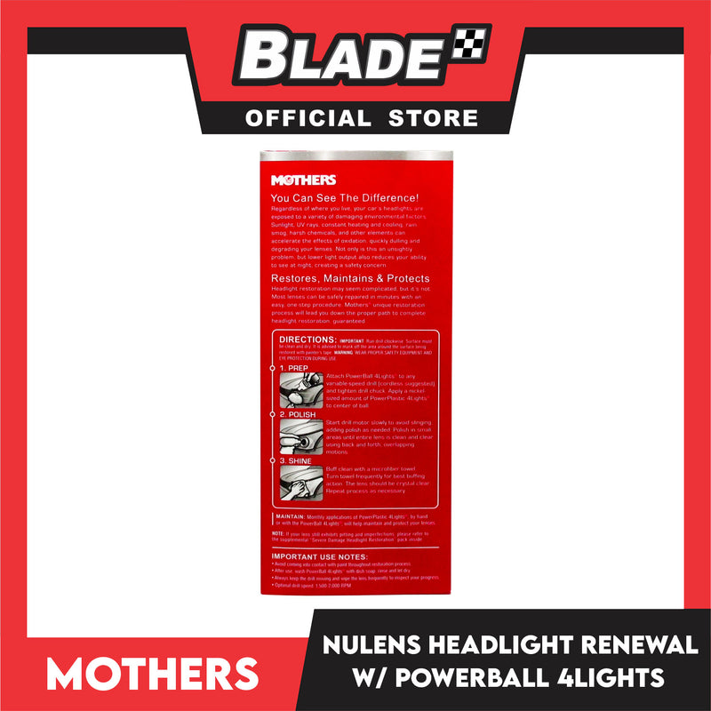 Mothers Nulens Headlight Renewal Kit Power Ball 4 Lights