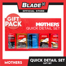 Mothers Quick Detail Set - Gift Set to Wash and Wax Your Car as Well as Clean and Shine the Interior