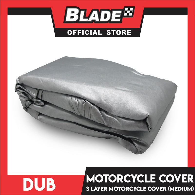 Dub Motorcycle Cover 3 Layers Water Resistant Medium (Gray)