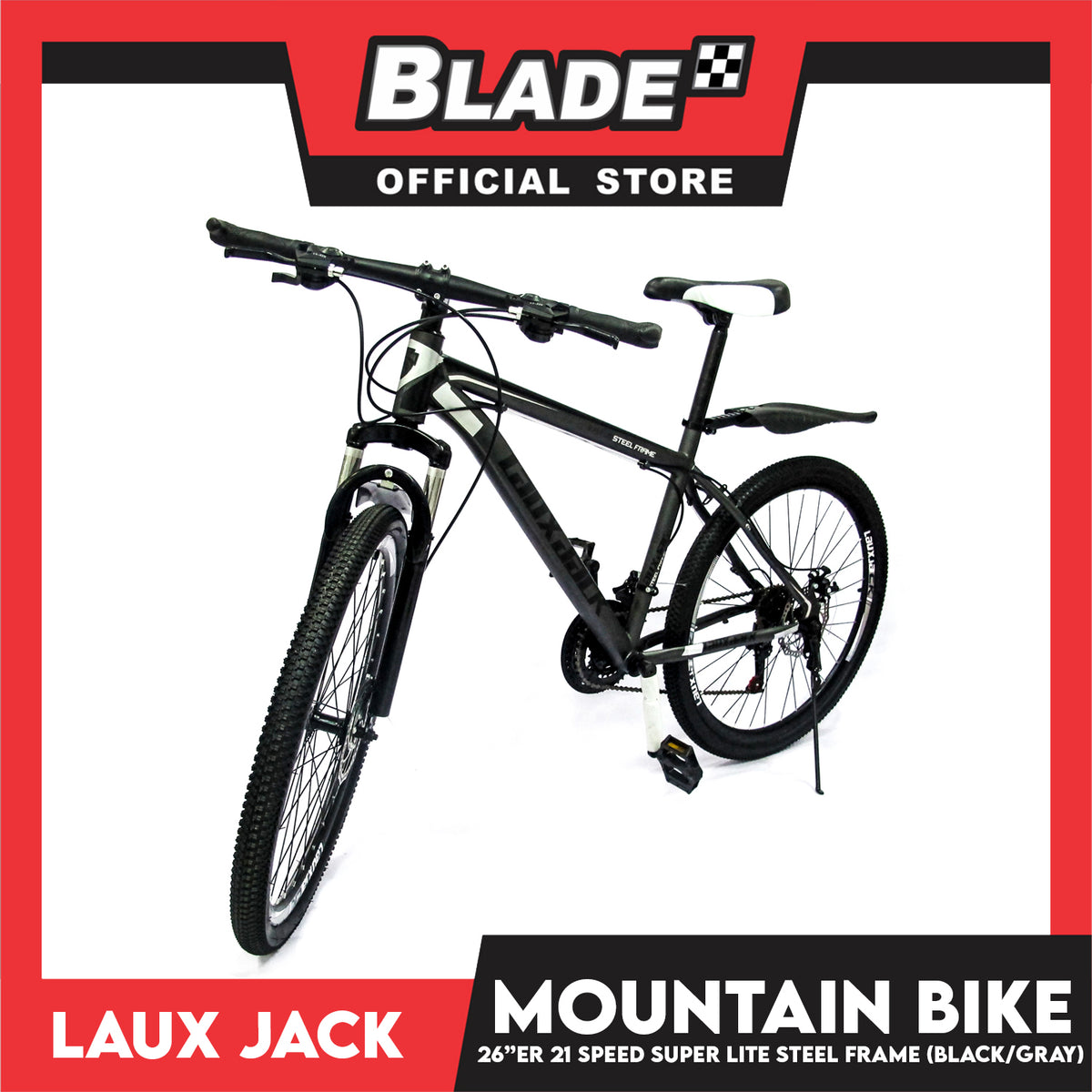 Laux Jack Mountain Bike Super Lite Carbon Steel Frame 21 Speed 26'' Mountain Bike, Road Bike, Cycling for Daily Use Exercise