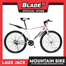 Laux Jack Mountain Bike Jack Super Lite Carbon Steel Frame 26ER Single Speed (White)- Mountain Bike, Road Bike, Cycling for Daily Use Exercise
