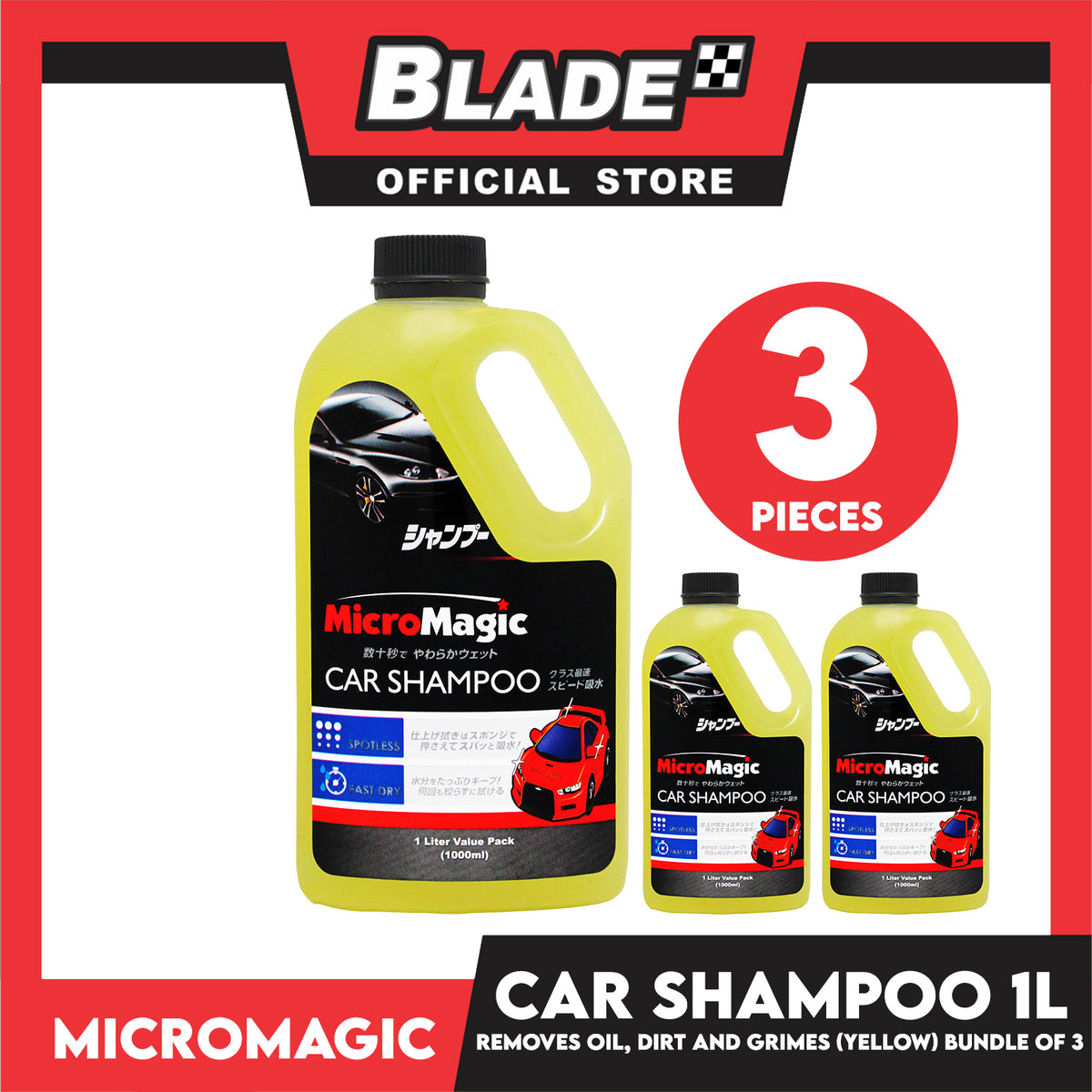 3pcs Micromagic Car Shampoo 1L
