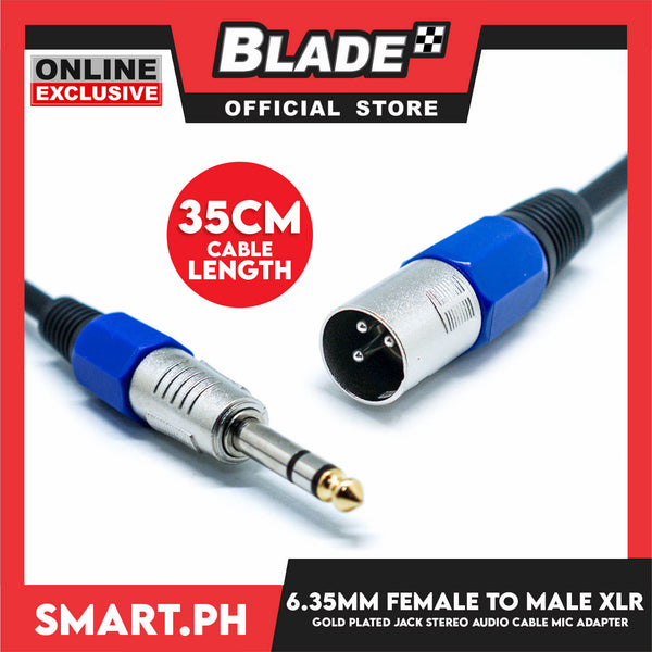 3-Pin XLR Male To 1/4" TRS Stereo Cable - Custom Made Microphone/Line Cable (1 Year Warranty)