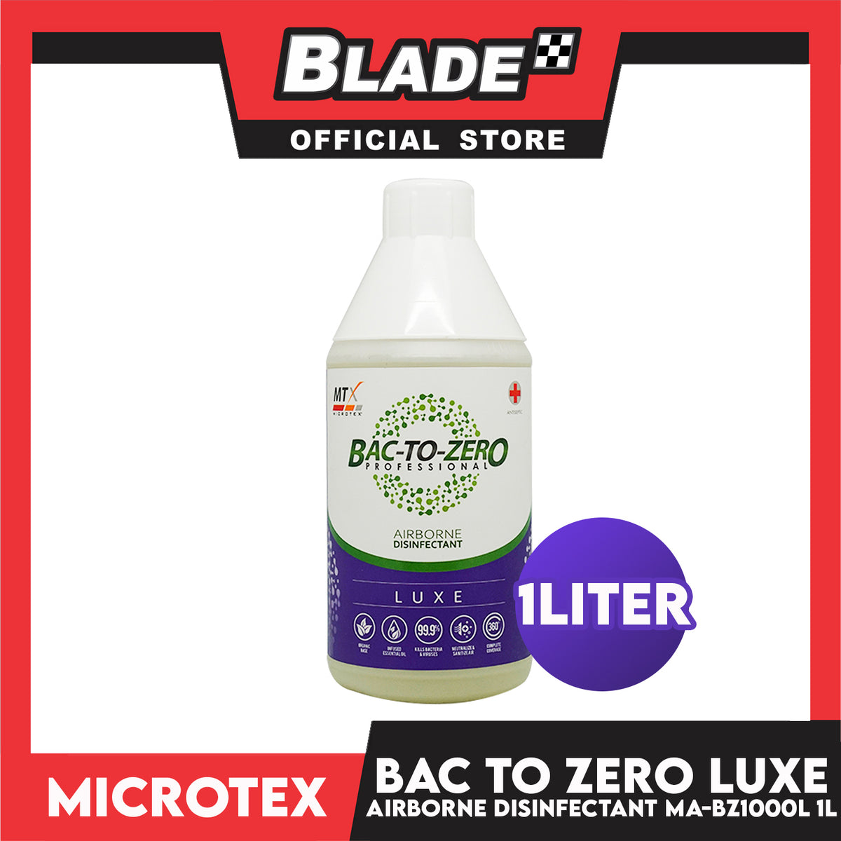 Microtex Bac-To-Zero Professional Airborne Disinfectant (Luxe) MA-BZ1000L 1 Liter