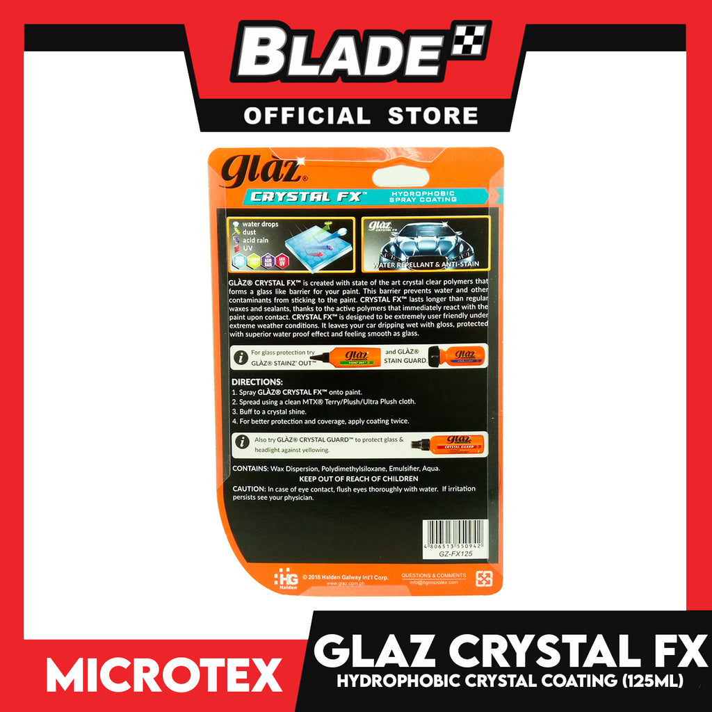 Microtex Glaz Cyrstal FX Hydrophobic Spray Coating GZ-FX125 125ml ...