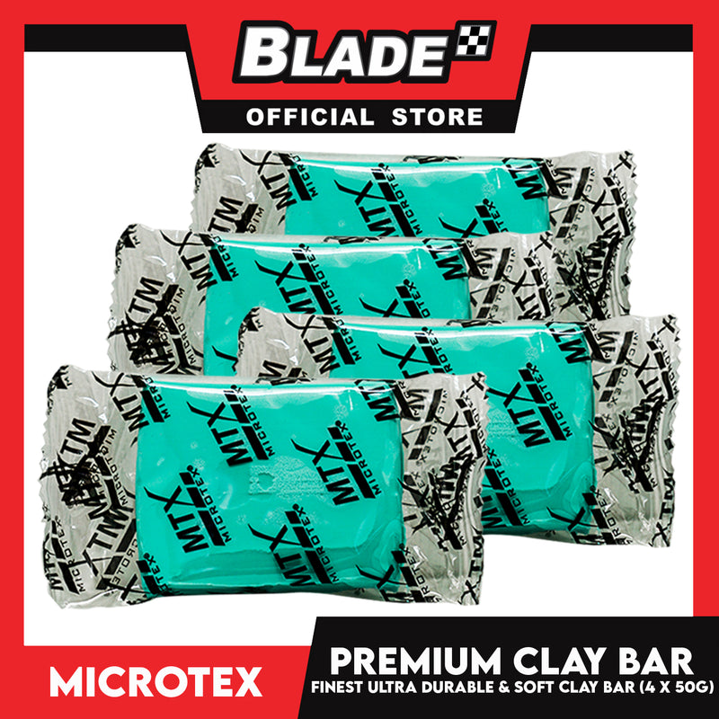 Microtex Finest Premium Clay Bar (4 x 50g) Ultra Durable Soft Smooths ...