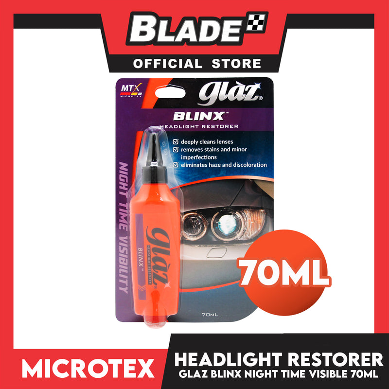 Microtex GZ-BX70 Glaz Blinx Headlight Restores Night Time Visibility 70ml