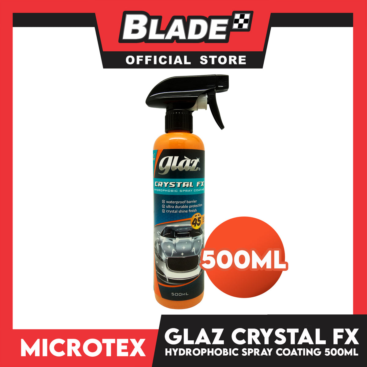 Microtex Glaz Crystal FX Hydrophobic Spray Coating GZ-FX500 500ml
