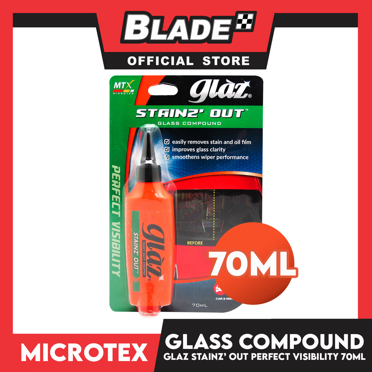 Microtex Glaz Stainz Out Glass Compound Heavy Duty Stripper GZ-SO70 70mL