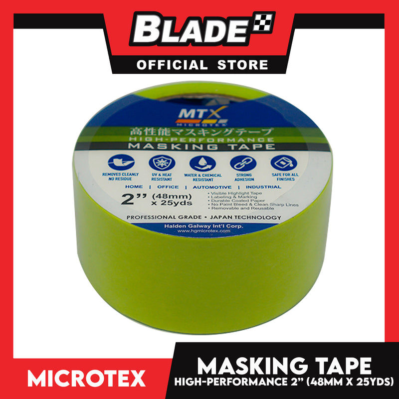 Microtex Masking Tape 2' ' (48mm) x 25yds High-Performance for Home, Office, Automotive And Industrial