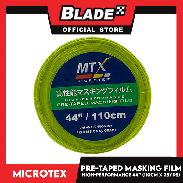 Microtex Pre-Taped Masking Film 44' ' (110cm) x 25yds High-Performance for Home And Automotive