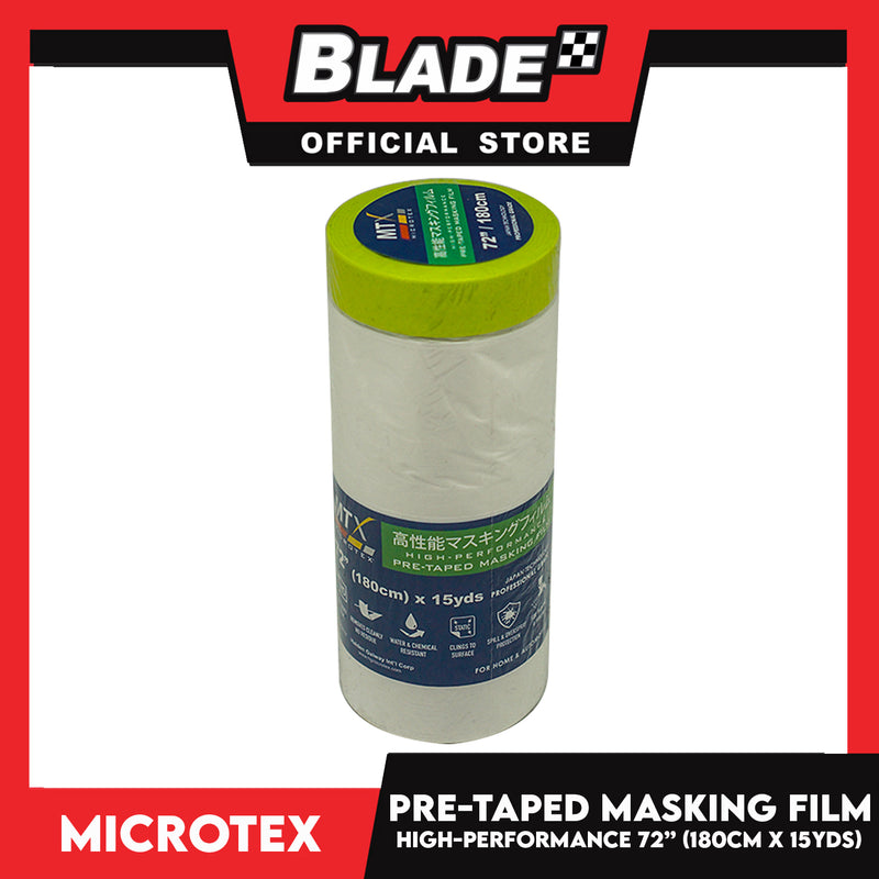 Microtex Pre-Taped Masking Film 72' ' (180cm) x 15yds High-Performance for Home And Automotive