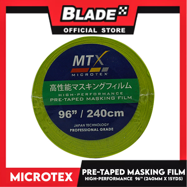 Microtex Pre-Taped Masking Film 96' ' (240cm) x 15yds High-Performance for Home And Automotive