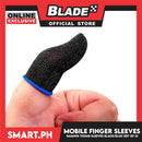 2pcs Gaming Finger Sleeves for Mobile Gaming (Black/Blue)