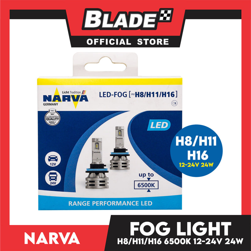 Narva Range Performance LED 6500K 180363000 H8/H11/H16 12/24V 24W- LED Headlight Bulbs, Fog Lamps