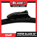 Omp Flat Wiper Blade 18'' 450mm OMP160118 for Toyota Corolla, Camry, Land Cruiser, Prado, Honda Civic, City, HRV, Mitsubishi Galant