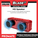 Promate Rugged Wireless Speaker 6W High Fidelity OutBeat (Red) Portable Speaker