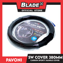 Pavoni Steering Wheel Cover Carbon Sporty Handle Cover Black
