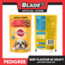 24pcs Pedigree Beef Chunks Flavor In Gravy 130g Dog Food Wet Food