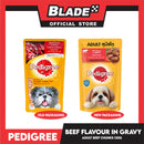 12pcs Pedigree Beef Chunks Flavor In Gravy 130g Dog Food Wet Food