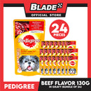 24pcs Pedigree Beef Chunks Flavor In Gravy 130g Dog Food Wet Food