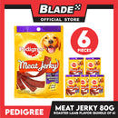 6pcs Pedigree Meat Jerky Roasted Lamb Flavor 80g Dog Treats, Soft Chew