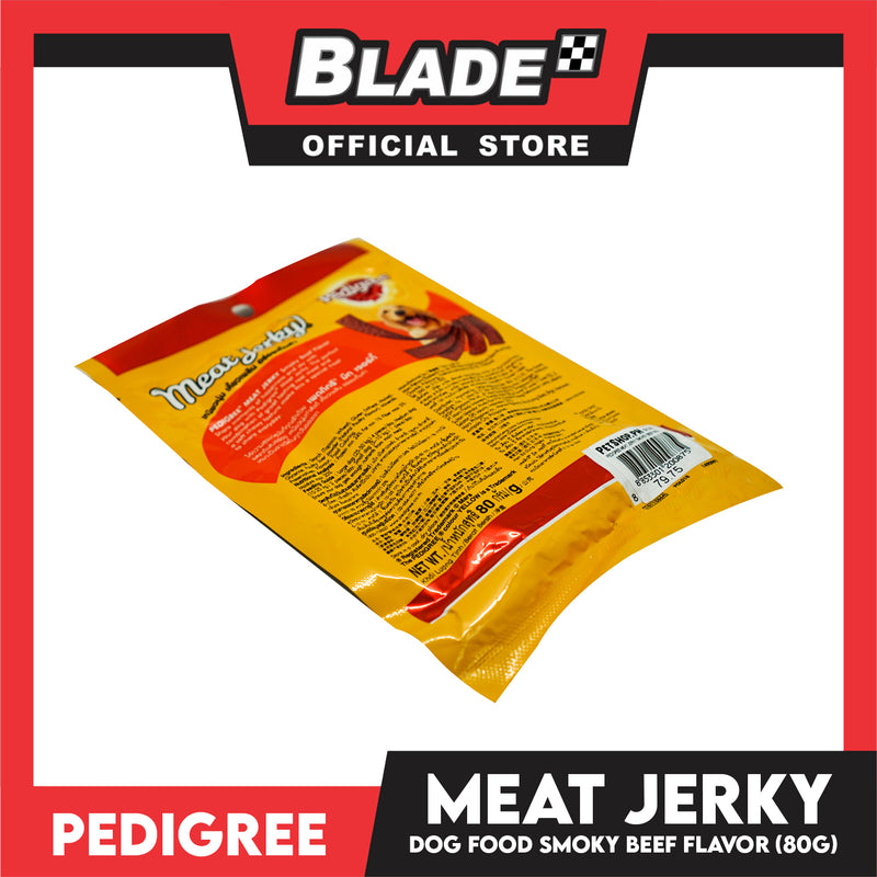 6pcs Pedigree Meat Jerky Smokey Beef Flavor 80g Dog Treats, Soft Chew