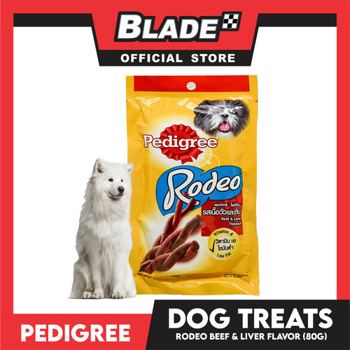 12pcs Pedigree Rodeo Beef and Liver 90g Dog Treats, Twist Stick