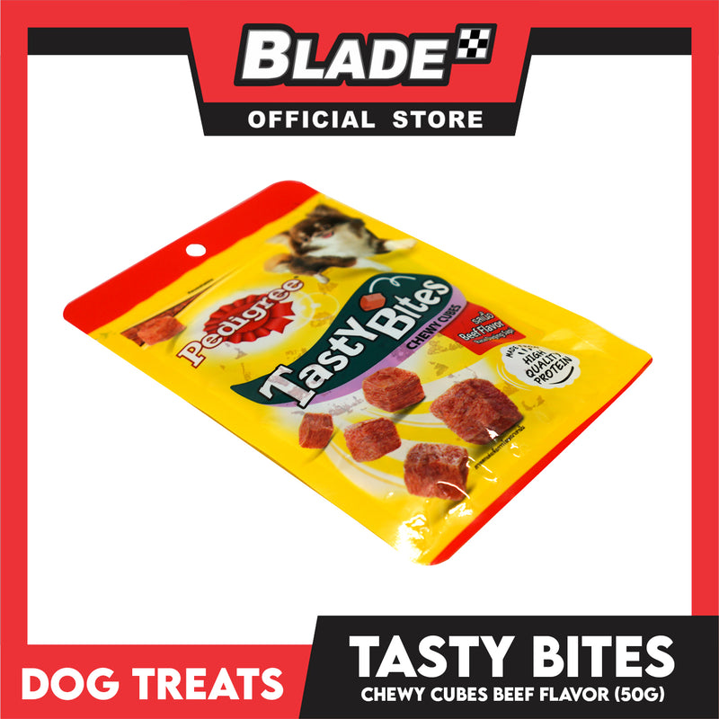 12pcs Pedigree Tasty Bites Chewy Cubes Beef Flavor 50g