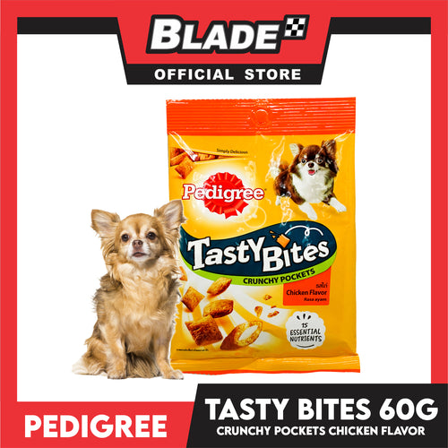 24pcs Pedigree Tasty Bites Crunchy Pockets Chicken Flavor 60g