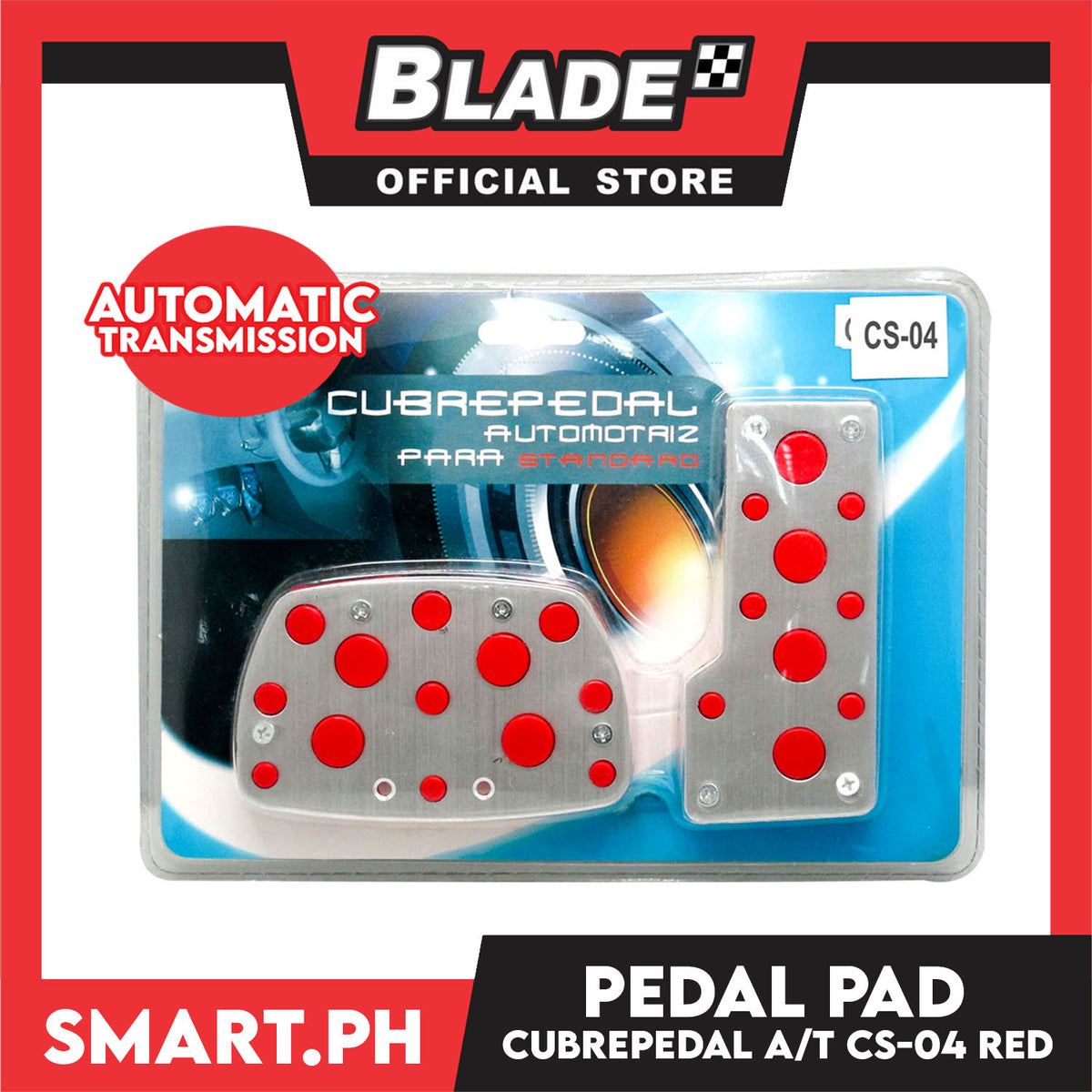Pedal Pad Cubrepedal Automatic Transmission CS-04 (Red)