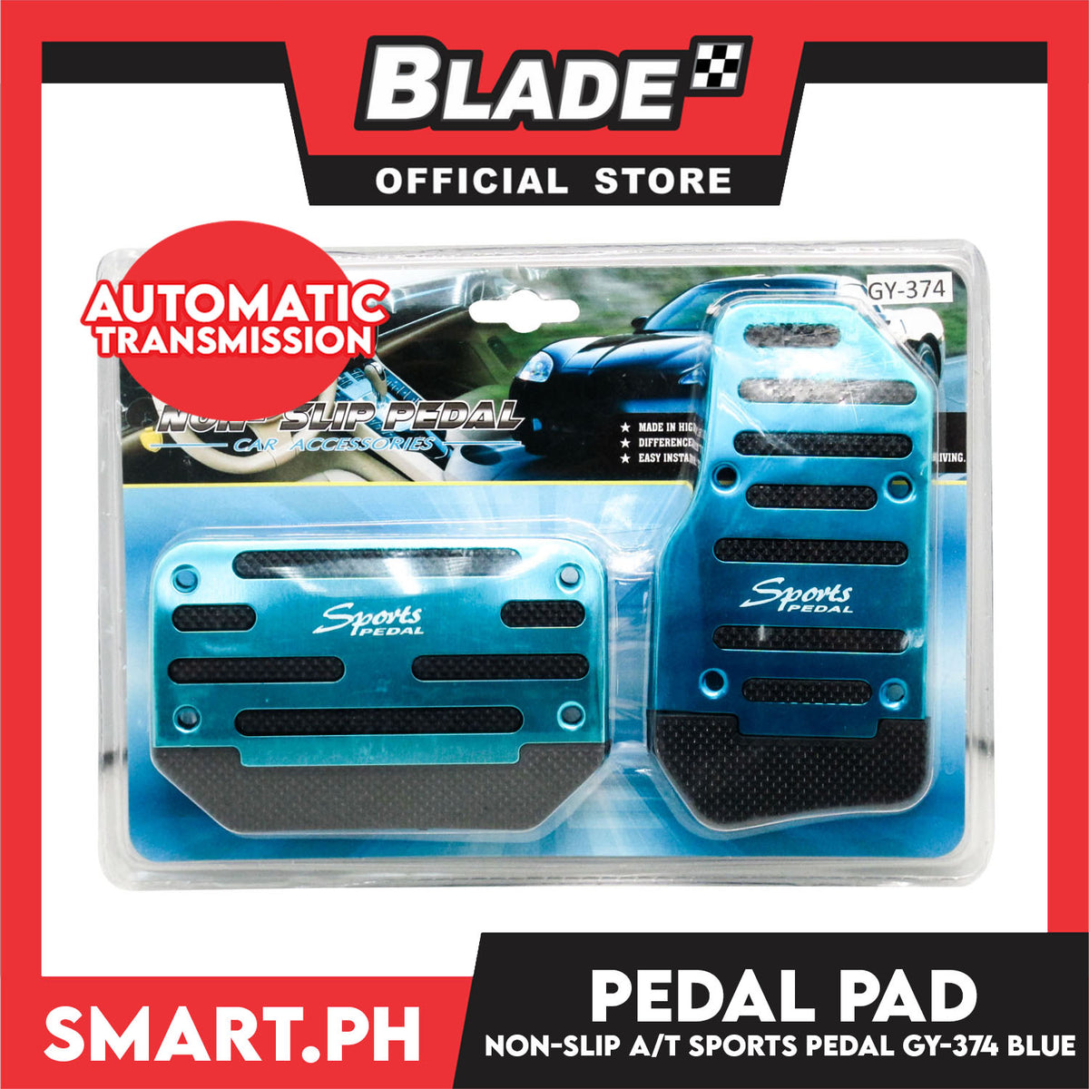 Pedal Pad Non-Slip Pedal Automatic Transmission Sports Pedal CS/GY-374 (Blue)
