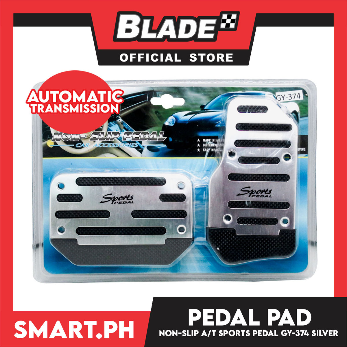 Pedal Pad Non-Slip Pedal Automatic Transmission Sports Pedal CS/GY-374 (Silver)