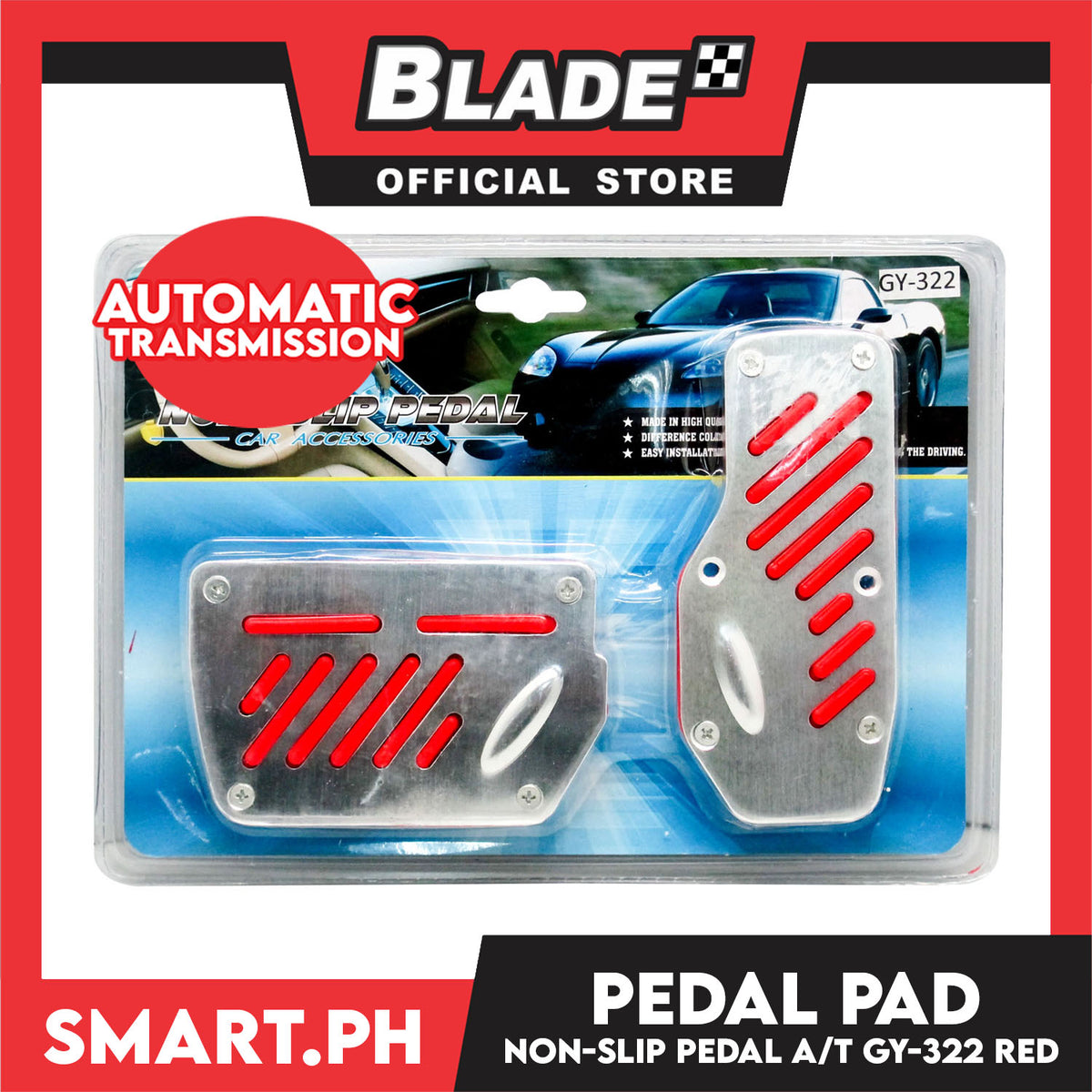 Pedal Pad Non-Slip Pedal Automatic Transmission GY-322 (Red)