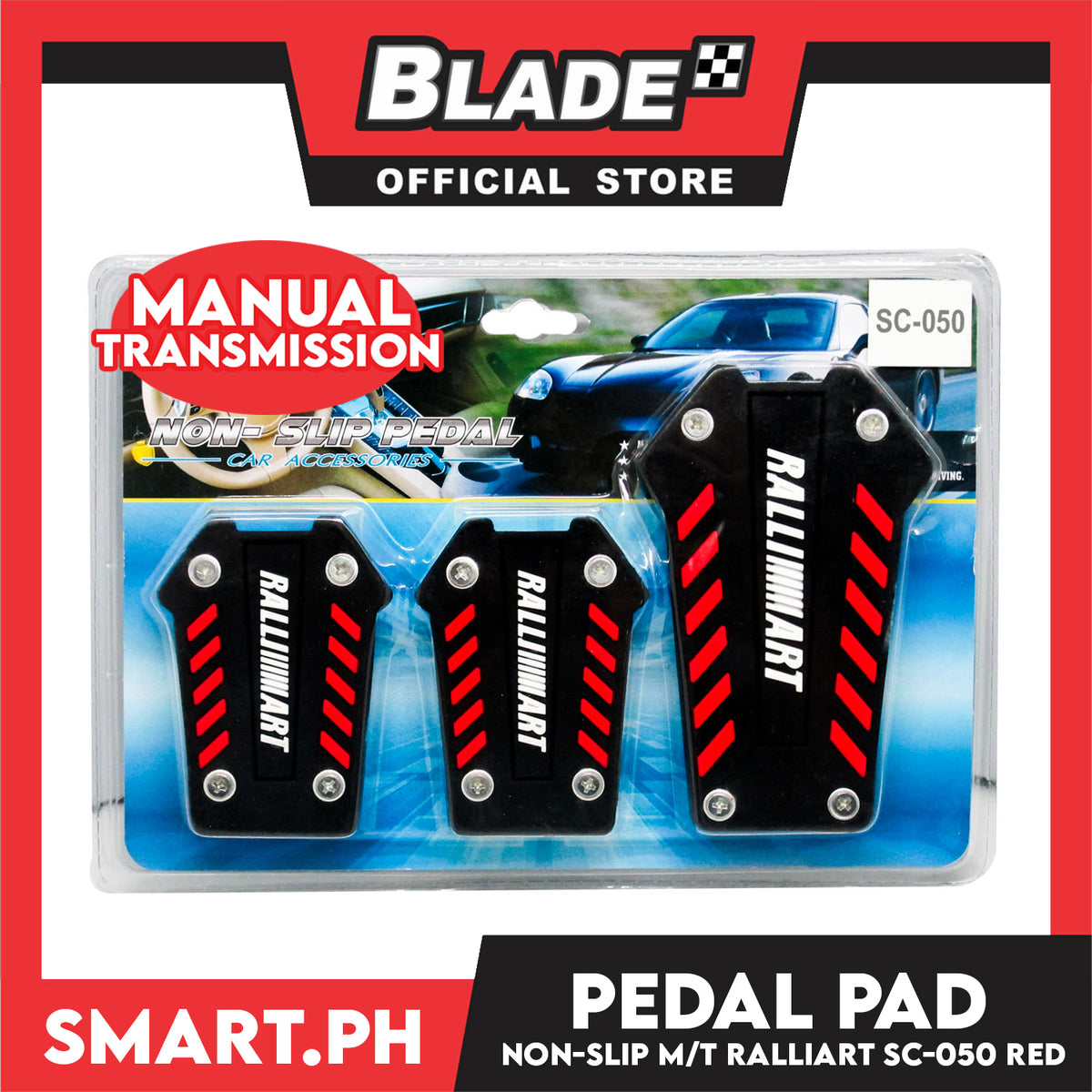 Pedal Pad Non Slip Pedal Manual Transmission Ralliart SC-050 (Red)
