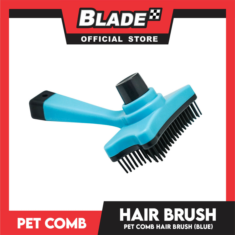 Pet Dog Cat Hair Fur Shedding Trimmer Grooming Professional Comb Brush Tool (Blue)