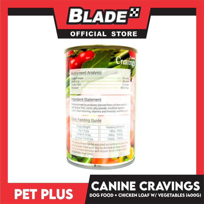 Pet Plus Canine Cravings 400g (Chicken Loaf With Vegetable) Dog Canned Food