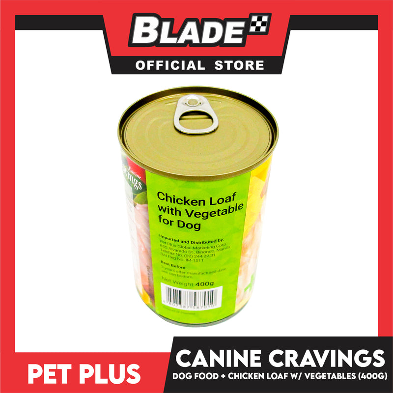 Pet Plus Canine Cravings 400g (Chicken Loaf With Vegetable) Dog Canned Food