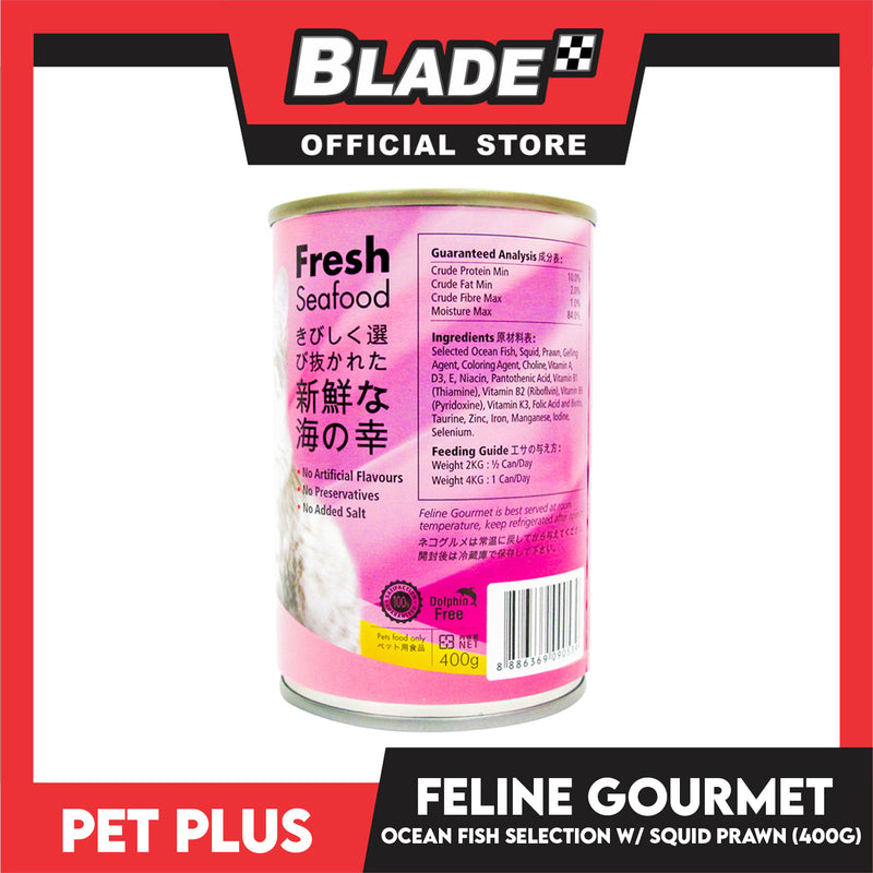 Pet Plus Feline Gourmet 400g (Ocean Fish Selection With Squid And Prawn Flavor) Canned Cat Food