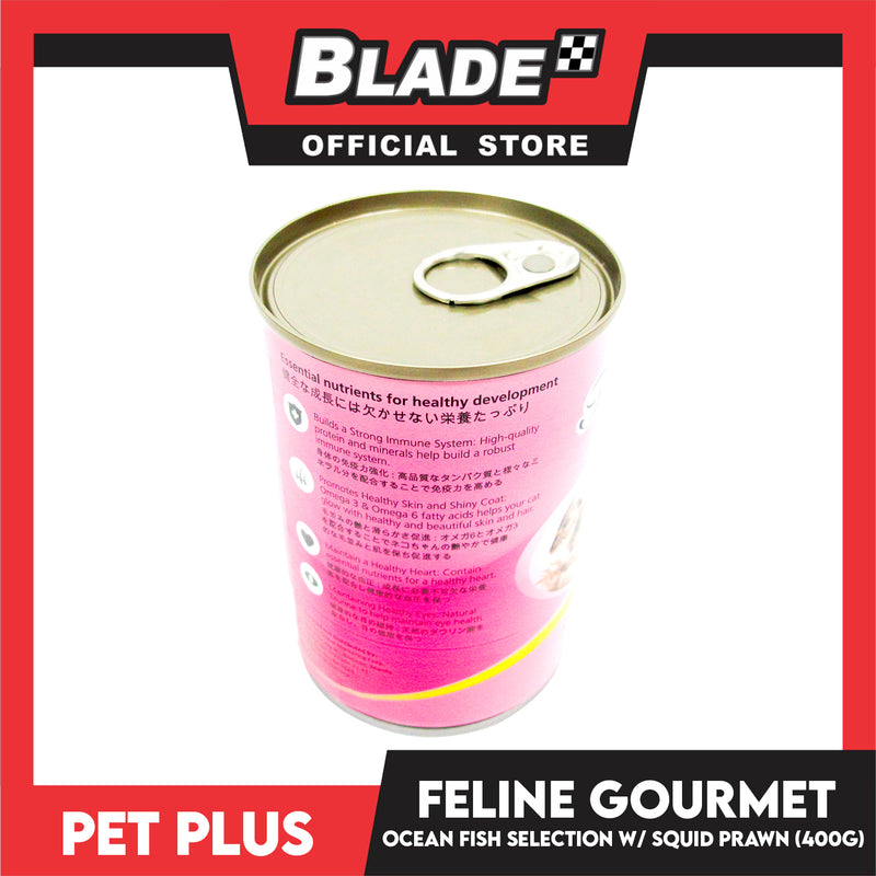 Pet Plus Feline Gourmet 400g (Ocean Fish Selection With Squid And Prawn Flavor) Canned Cat Food