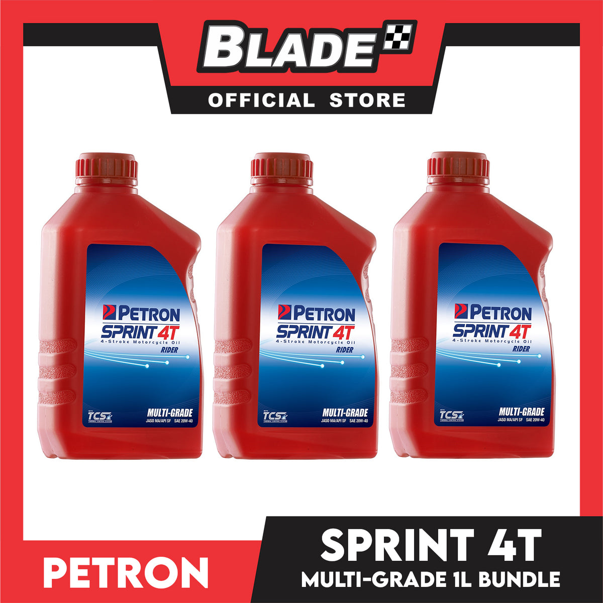 Petron SAE 20W-40 Sprint 4T Rider API SF JASO MA 1L (Bundle of 3)