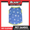 Pet Sando Light Blue Stars with Yellow Piping (Small) Pet Shirt Clothes Perfect fit for Dogs