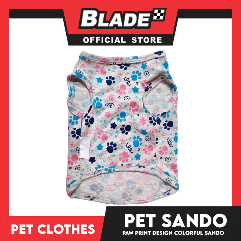 Pet Sando Paw Print Colorful Sando Pet Clothes (Medium) Perfect Fit For Dogs And Cats DG-100M
