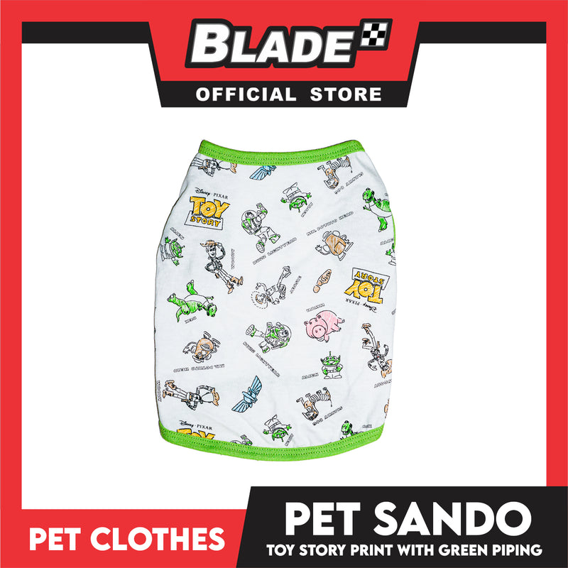 Pet Sando Toy Story Print with Green Piping (Medium) Perfect Fit for Dogs and Cats